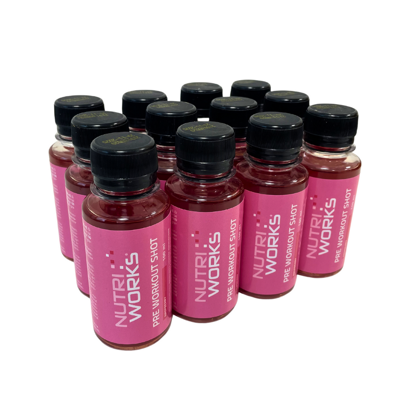 Pre Workout Shot Raspberry 100 ml x 12 kpl-Pre-Workout-Nutri Works-Aminopörssi