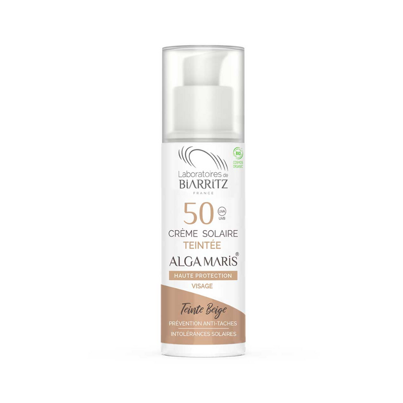 Sävyttävä Aurinkovoide kasvoille SPF50, 50 ml Beige-Aurinkovoide-Alga Maris-Aminopörssi