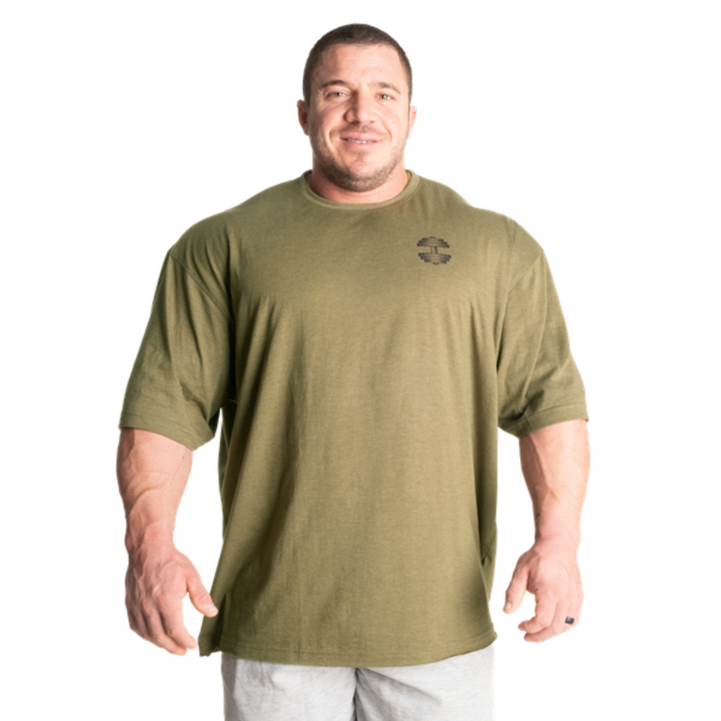 Better Bodies Union Iron Tee, Army Green Melange-Miesten T-paita-Better Bodies-M-Aminopörssi