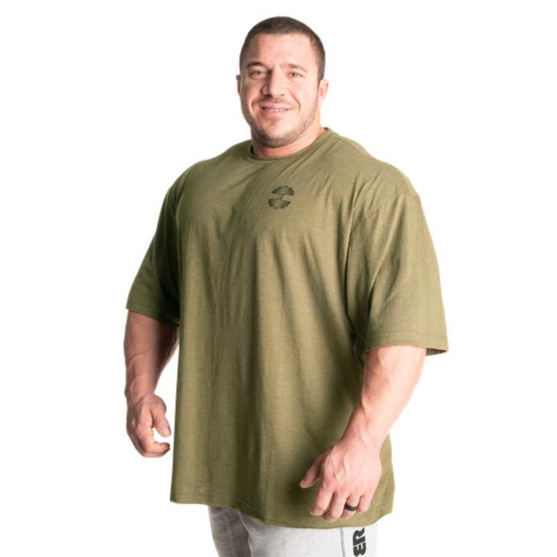 Better Bodies Union Iron Tee, Army Green Melange-Miesten T-paita-Better Bodies-M-Aminopörssi