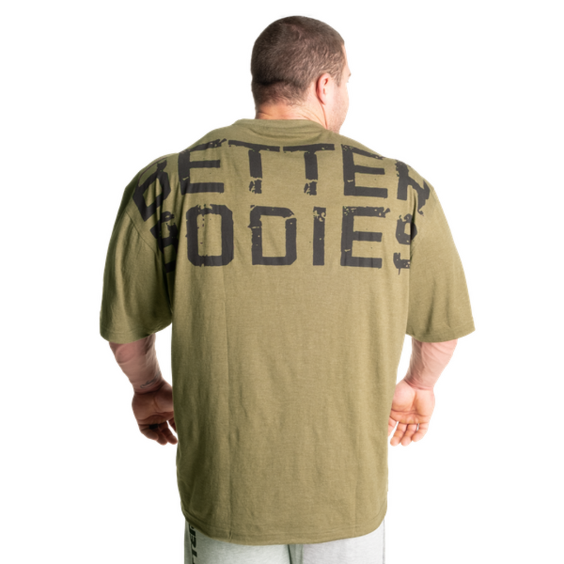 Better Bodies Union Iron Tee, Army Green Melange-Miesten T-paita-Better Bodies-M-Aminopörssi