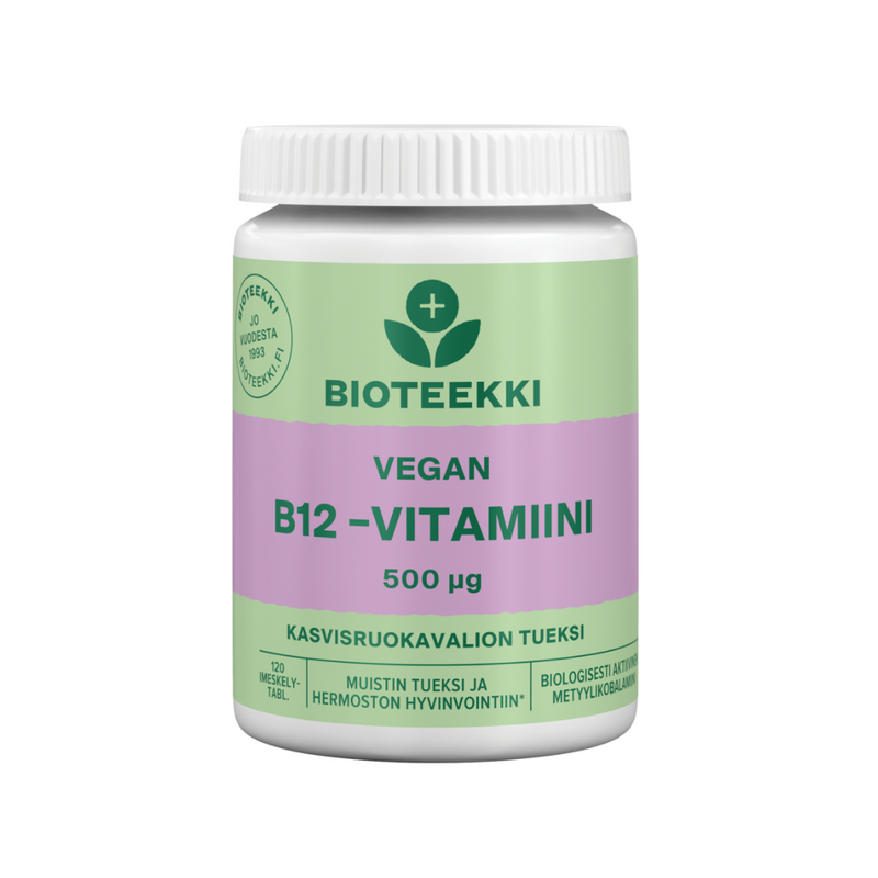 Vegan B12 vitamiini, 120 tabl.-B12-vitamiini-Bioteekki-Aminopörssi