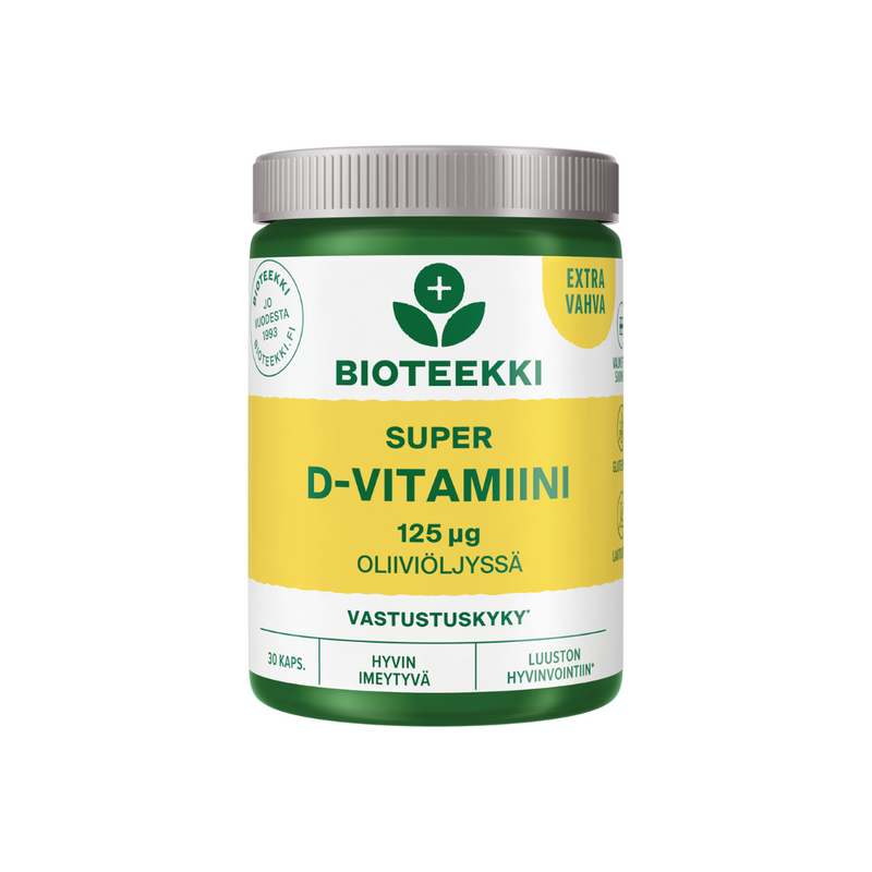 Super D-vitamiini 125 ug, 30 kaps.-D-vitamiini-Bioteekki-Aminopörssi