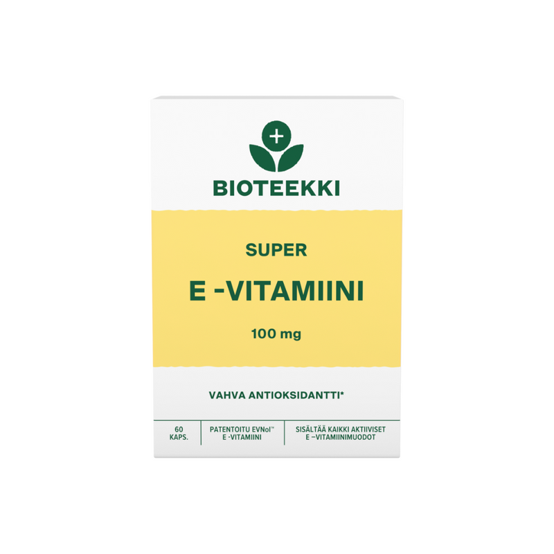 Super E-vitamiini 100 mg, 60 kaps.-E-vitamiini-Bioteekki-Aminopörssi