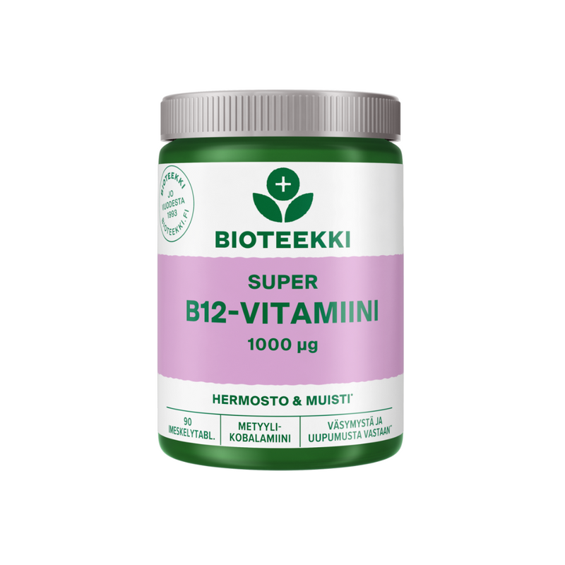 Super B12-vitamiini, 90 tabl.-B12-vitamiini-Bioteekki-Aminopörssi