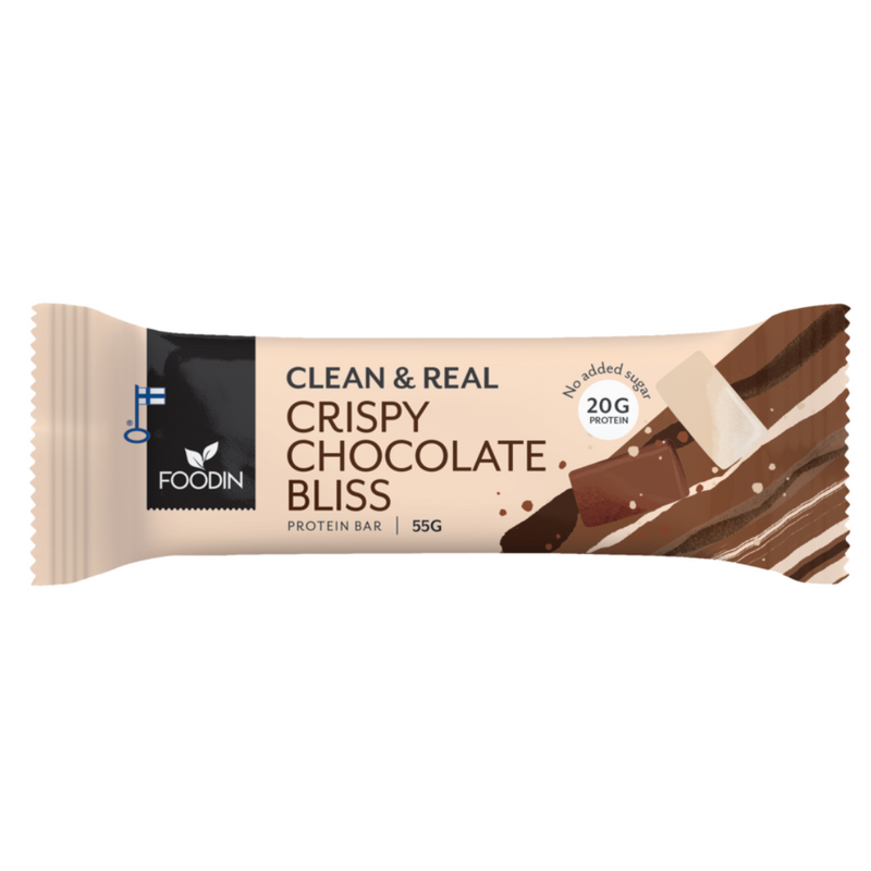 Clean & Real Protein Bar, 55g Crispy Choco Bliss-Proteiinipatukka-Foodin-Crispy Choco Bliss-Aminopörssi