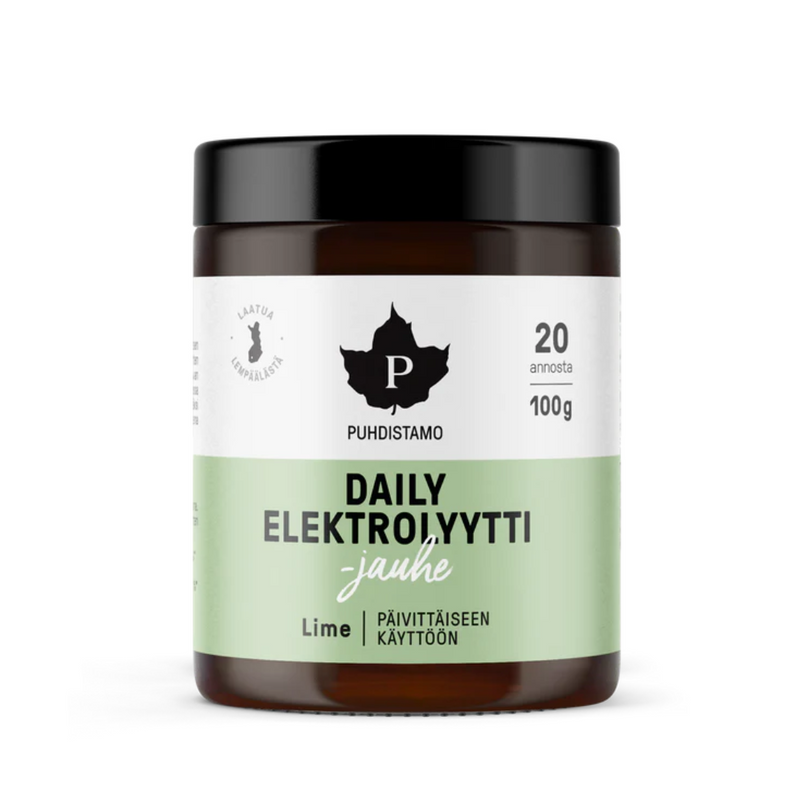 Daily Elektrolyyttijauhe, 100 g-Elektrolyyttijauhe-Puhdistamo-Lime-Aminopörssi