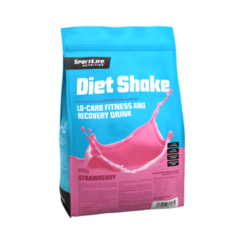 Diet Shake, 800 g-Ateriankorvike-SportLife Nutrition-Mansikka-Aminopörssi