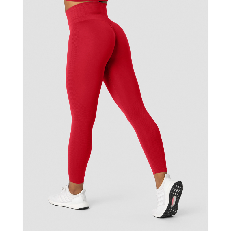 Define Seamless Scrunch Tights Red-Naisten trikoot ja leggingsit-ICANIWILL-XS-Aminopörssi