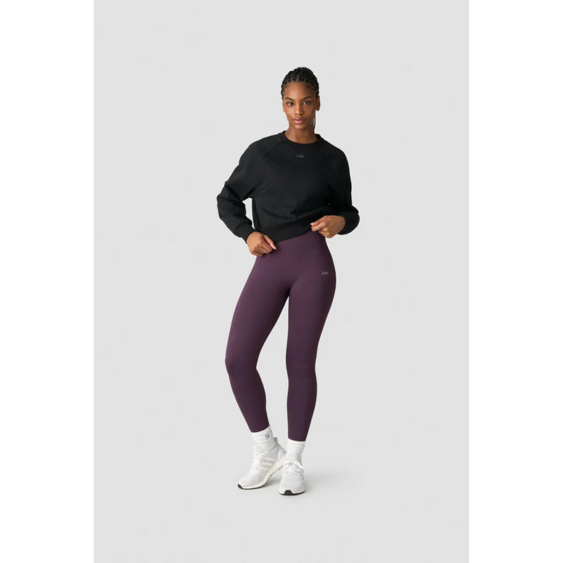 Everyday Cropped Crewneck Wmn Black-Naisten pitkähihaiset ja hupparit-ICANIWILL-XS-Aminopörssi