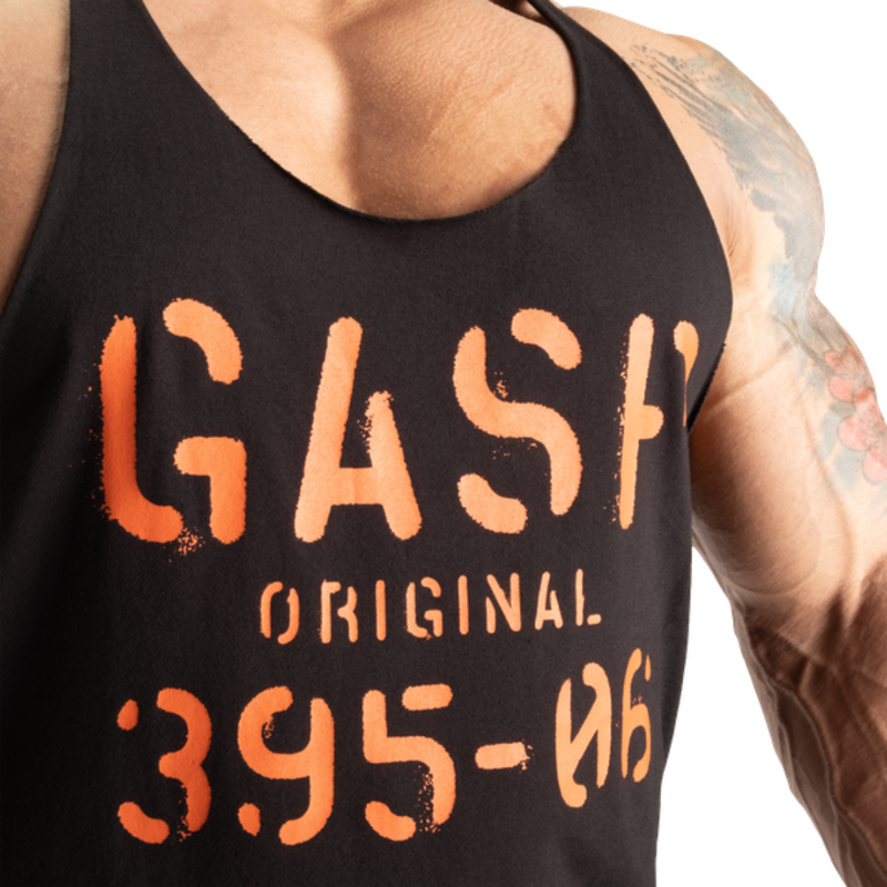 Orig Stringer, Black/Flame-Miesten hihattomat paidat-GASP-M-Aminopörssi