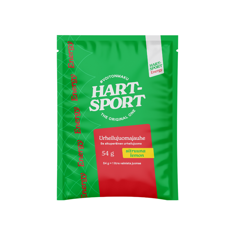 Hart-Sport Energy urheilujuomajauhe, 54 g-Urheilujuoma-Hart-Sport-Sitruuna-Aminopörssi