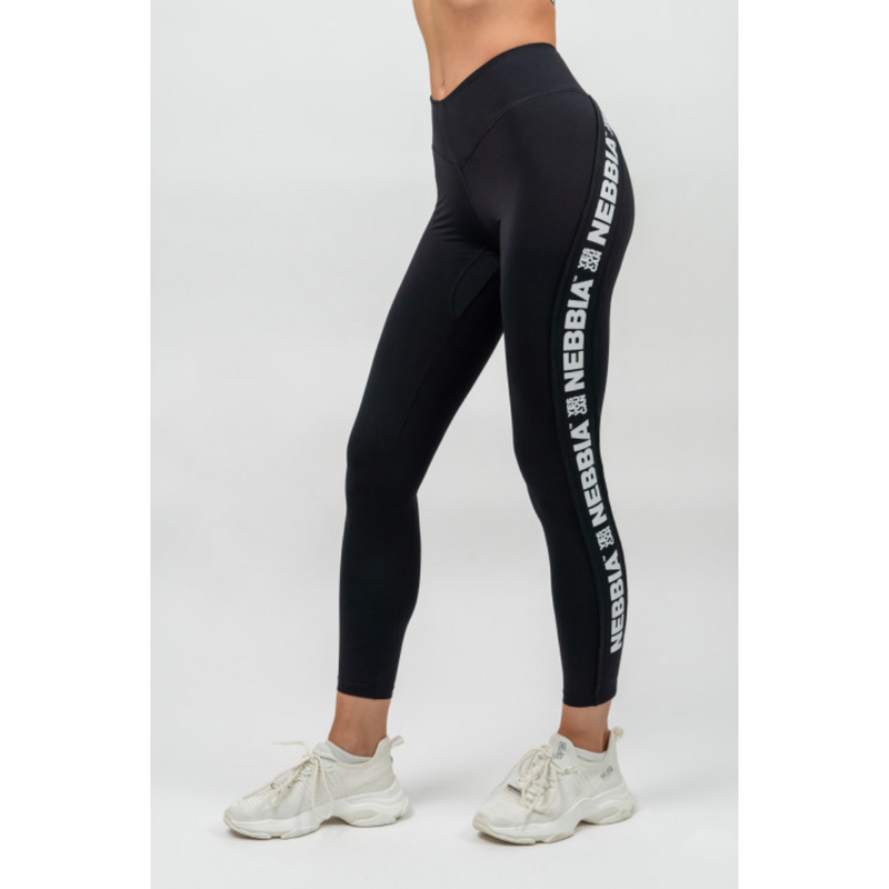 High Waisted Side Stripe Leggings ICONIC 209-Naisten trikoot ja leggingsit-Nebbia-XS-Aminopörssi