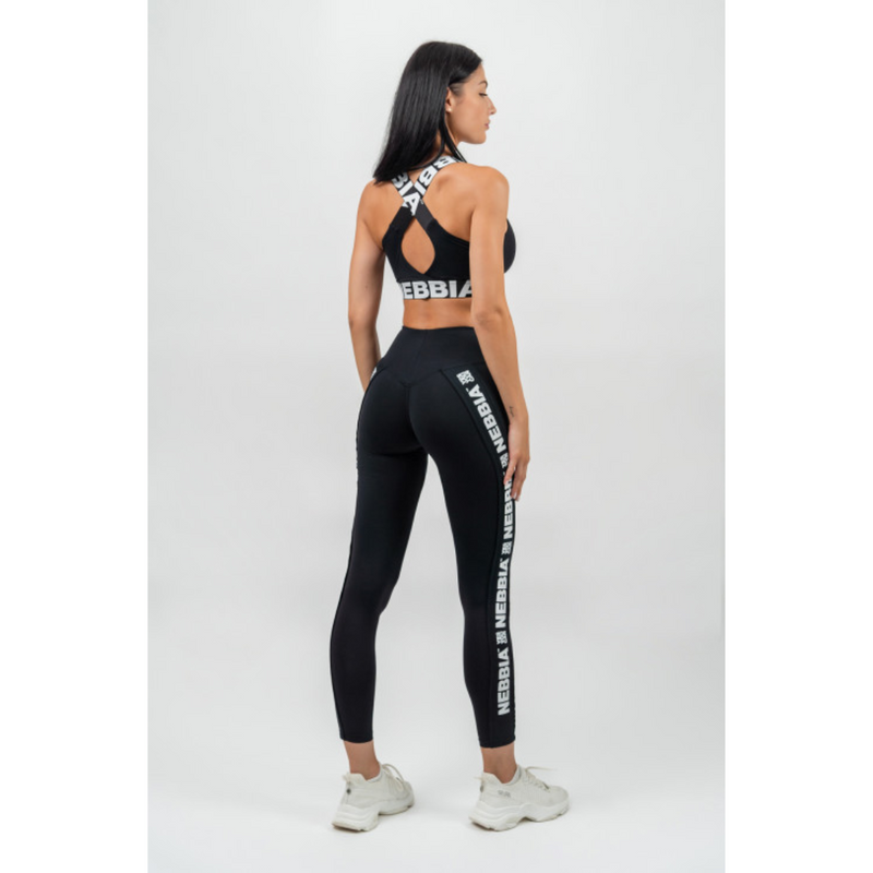 High Waisted Side Stripe Leggings ICONIC 209-Naisten trikoot ja leggingsit-Nebbia-XS-Aminopörssi