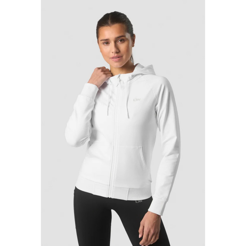 Activity Zip Hoodie Women, White-Naisten pitkähihaiset ja hupparit-ICANIWILL-S-Aminopörssi