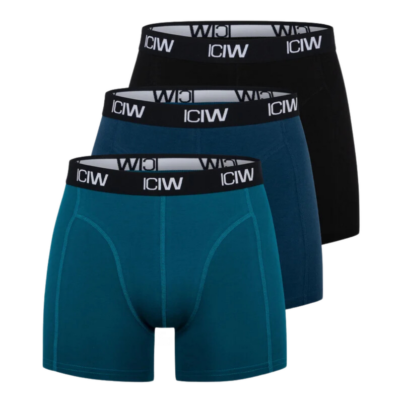 Boxer 3-pack Black /Teal-Miesten bokserit-ICANIWILL-S-Aminopörssi