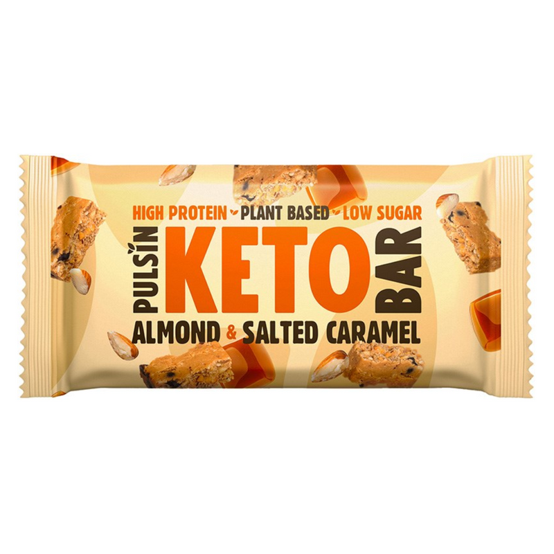 KETO Bar, 50 g-Proteiinipatukka-Pulsin-Almond & Salted Caramel-Aminopörssi