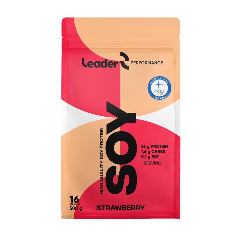 Performance Soy Protein, 500 g-Soijaproteiini-LEADER-Strawberry-Aminopörssi