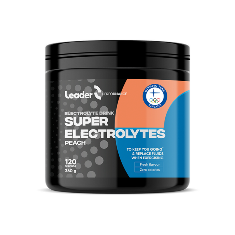 Performance Super Electrolytes, 360 g-Elektrolyyttijauhe-LEADER-Peach-Aminopörssi