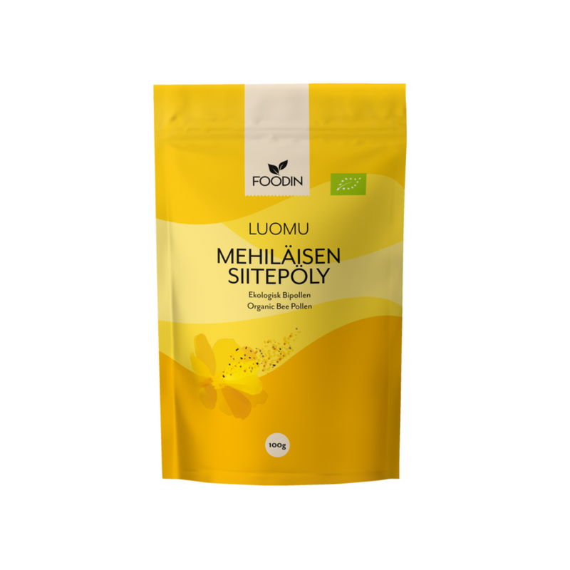 Mehiläisen siitepöly luomu, 100 g-Siitepöly-Foodin-Aminopörssi