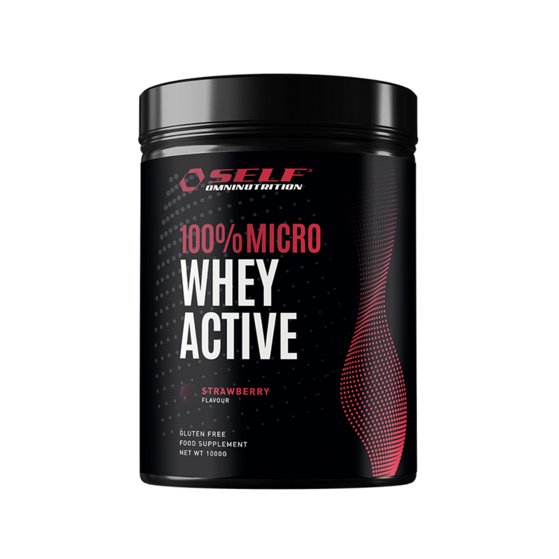 Micro Whey Active, 1kg-Heraisolaatti-SELF omninutrition-Strawberry-Aminopörssi