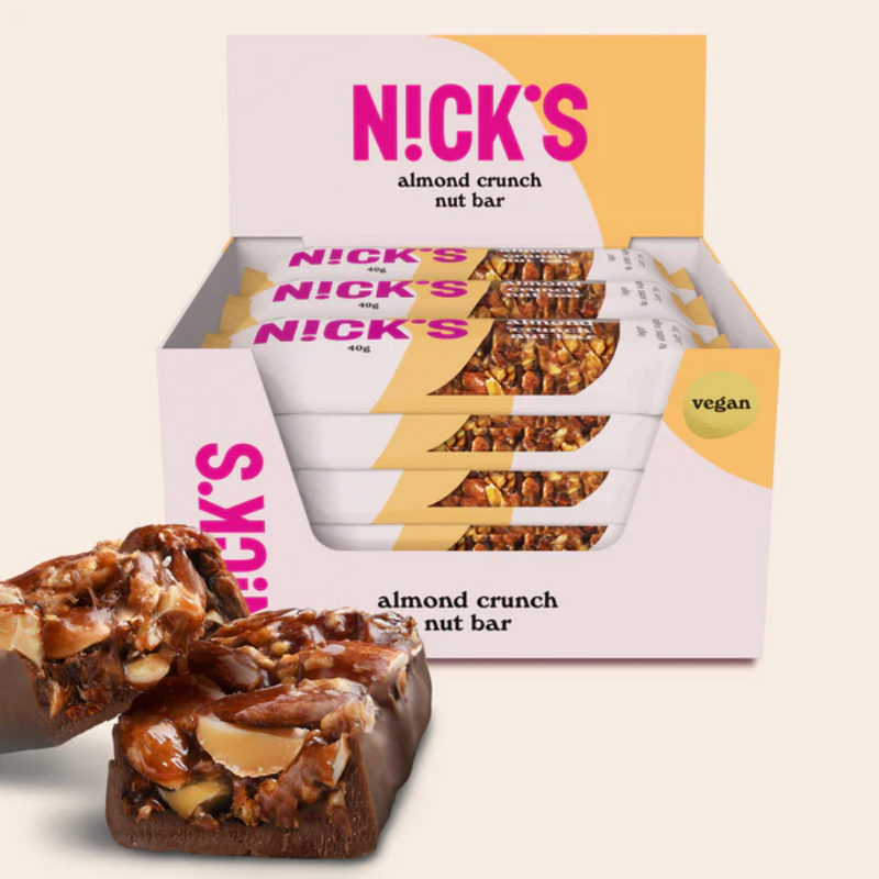 Nick's Crunch Nut Bar 40g x 12 kpl-Energiapatuka-Nick's-Almond-Aminopörssi