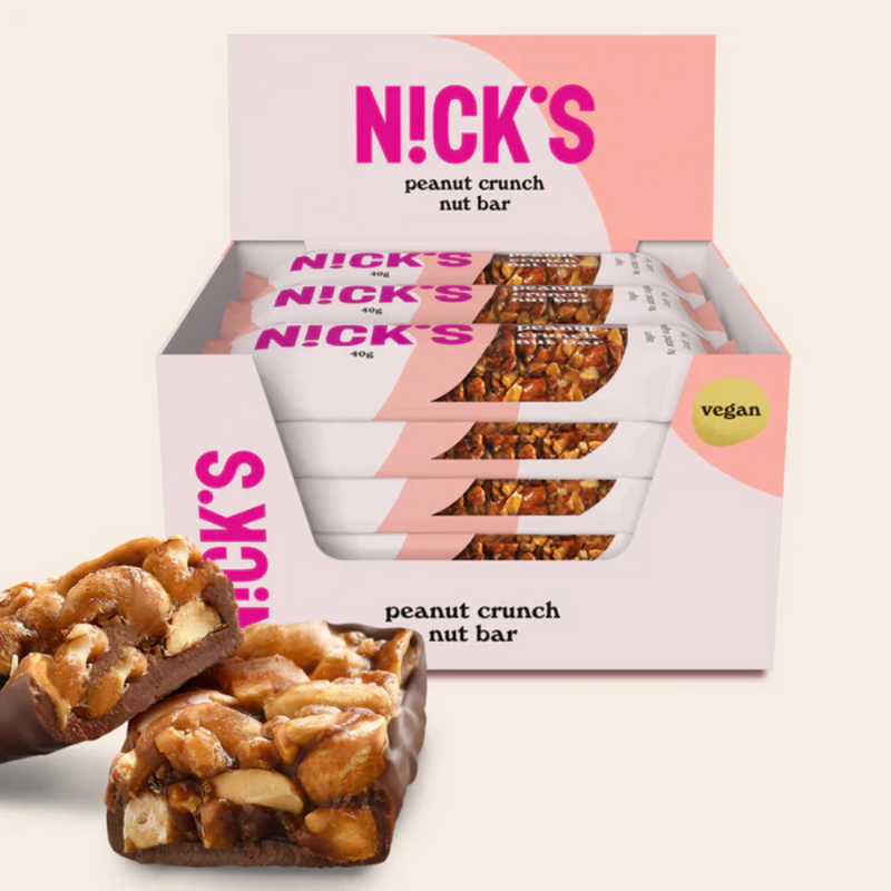 Nick's Crunch Nut Bar 40g x 12 kpl-Energiapatuka-Nick's-Peanut-Aminopörssi