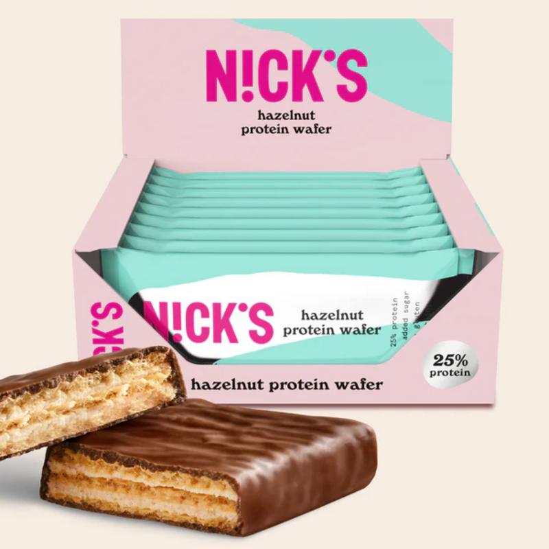 Nick's Proteiinivohveli 40g x 24 kpl-Proteiinipatukka-Nick's-Hazelnut-Aminopörssi