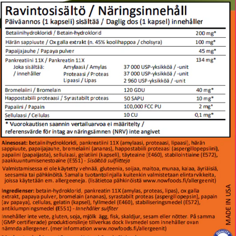 Super Enzymes, 90 kaps.-Entsyymi-NOW® Foods-Aminopörssi