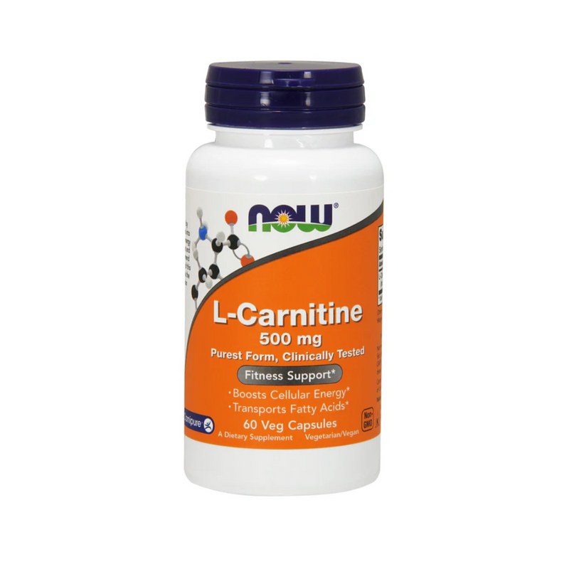 L-Carnitine 500mg, 60 kaps.-L-Karnitiini-NOW® Foods-Aminopörssi