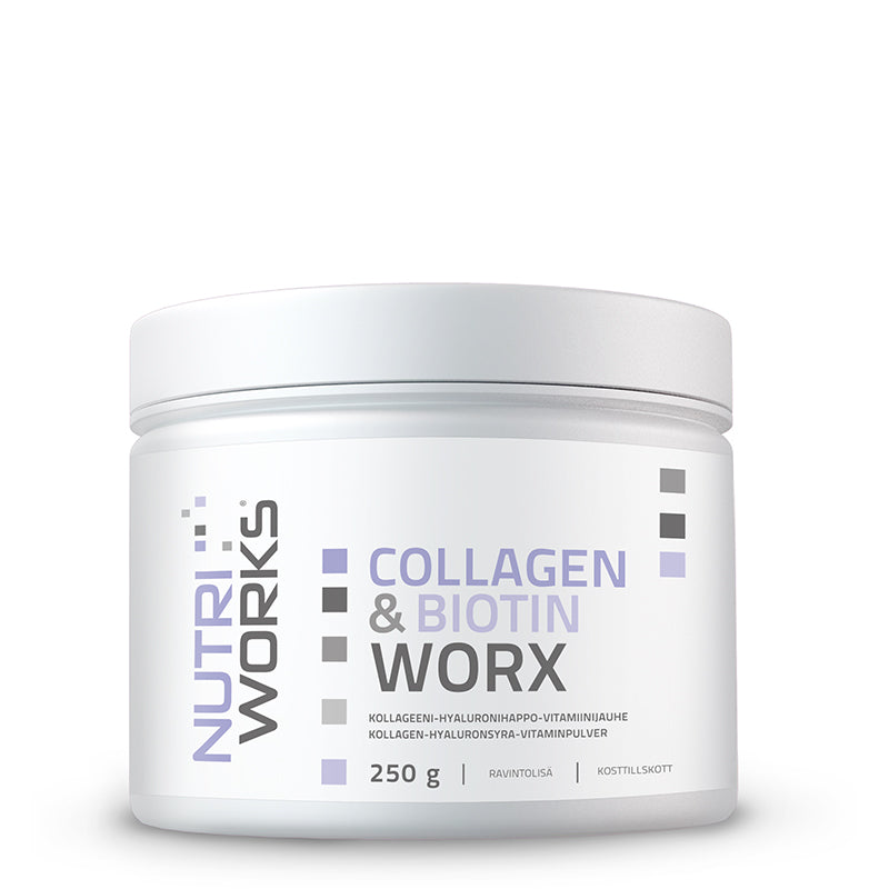 Collagen & Biotin WorX, 250 g-Kollageeniproteiini-Nutri Works-Aminopörssi