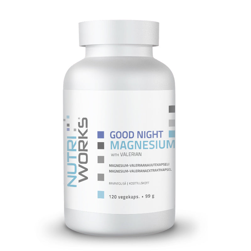 Good Night Magnesium worX with Valerian, 120 vegekaps.-Magnesium-Nutri Works-Aminopörssi