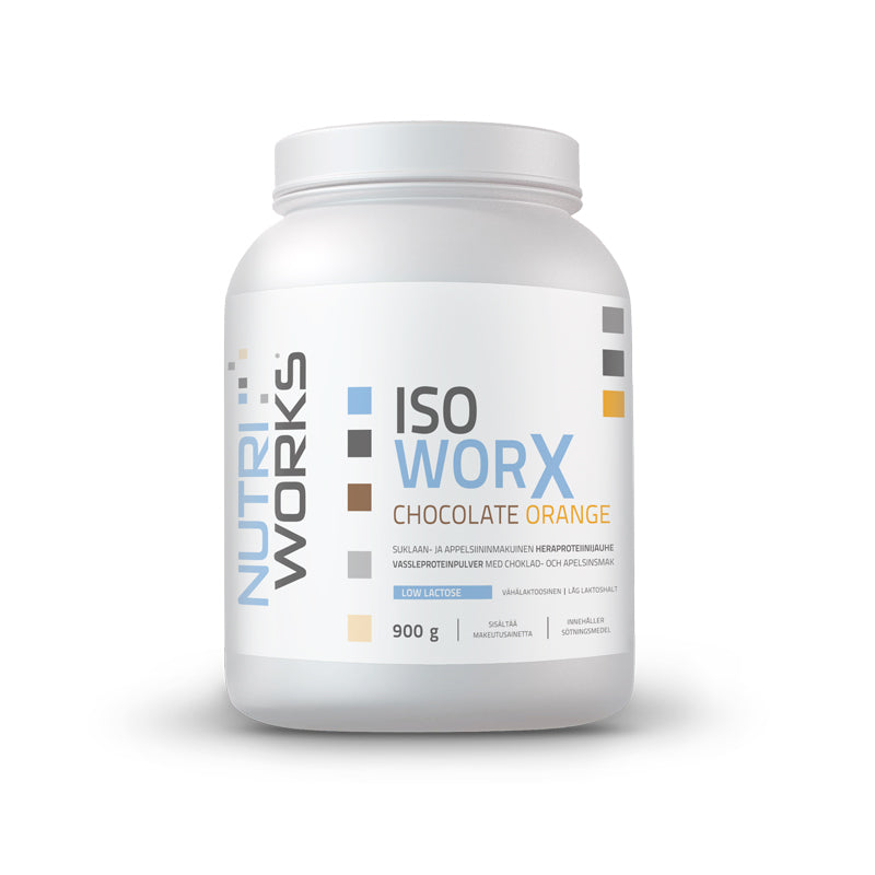 Supertarjous: Nutri Works Iso worX low-lactose-Heraisolaatti-Nutri Works-Orange-Chocolate-Aminopörssi