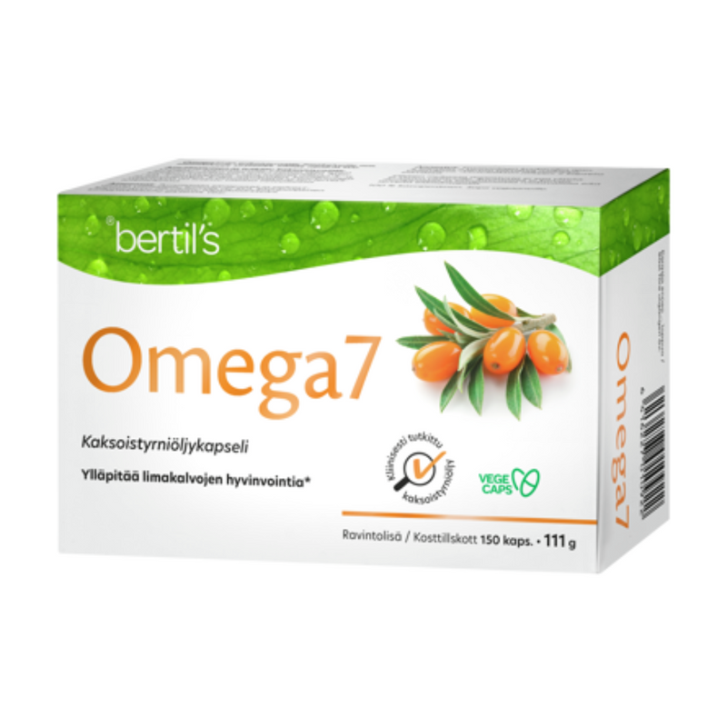 Omega 7 Tyrniöljykapselit, 150 kaps.-Kasviöljy-Bertil’s Health-Aminopörssi