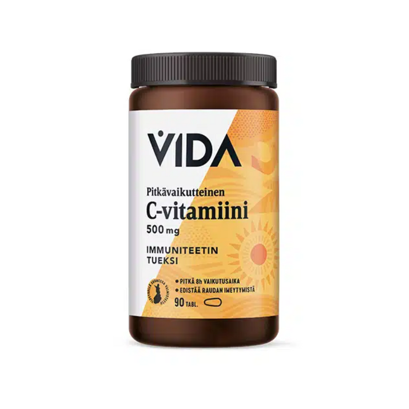 Pitkävaikutteinen C-vitamiini 500 mg, 90 tabl.-C-vitamiini-Vida-Aminopörssi