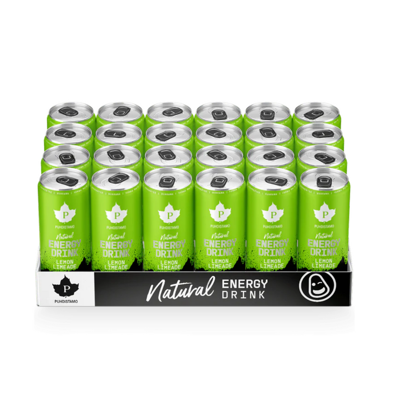 Natural Energy Drink, 330 ml x 24 kpl-Energiajuoma-Puhdistamo-Lemon Limenade-Aminopörssi