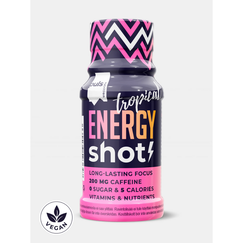 Energy SHOT, 60 ml-Pre-Workout Shot-PULS-Tropical-Aminopörssi