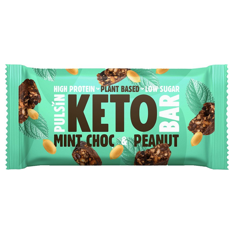 KETO Bar, 50 g-Proteiinipatukka-Pulsin-Mint Choc & Peanut-Aminopörssi