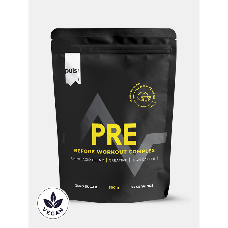 Pre Workout, 500g-Pre-Workout-PULS-Lemon-Aminopörssi