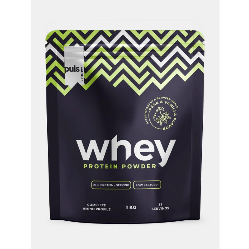 Whey protein powder low-lactose, 1 kg-Herakonsentraatti-PULS-Pear Vanilla-Aminopörssi