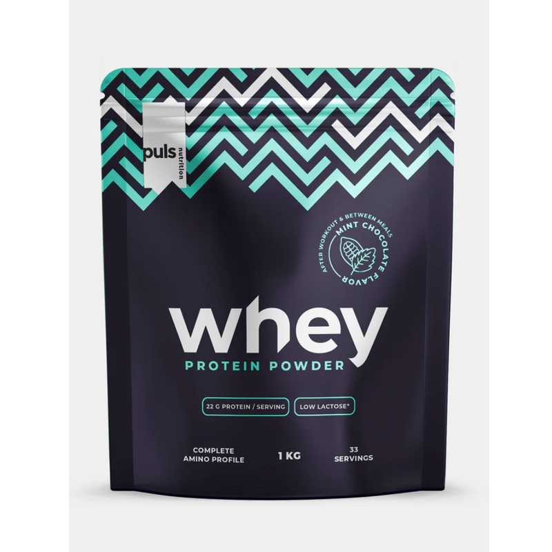 Whey protein powder low-lactose, 1 kg-Herakonsentraatti-Puls Nutrition-Mint Chocolate-Aminopörssi