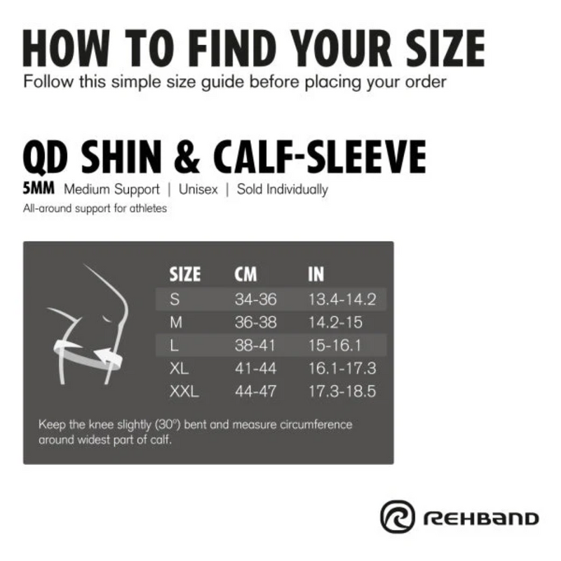 QD Shin & Calf Sleeve 5mm 1 kpl-Säärisuoja-Rehband-S-Aminopörssi