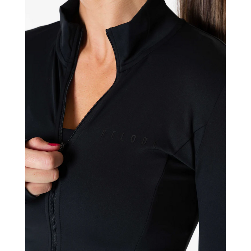 Clean Zip Longsleeve, Black-Naisten pitkähihaiset ja hupparit-Relode-XS-Aminopörssi