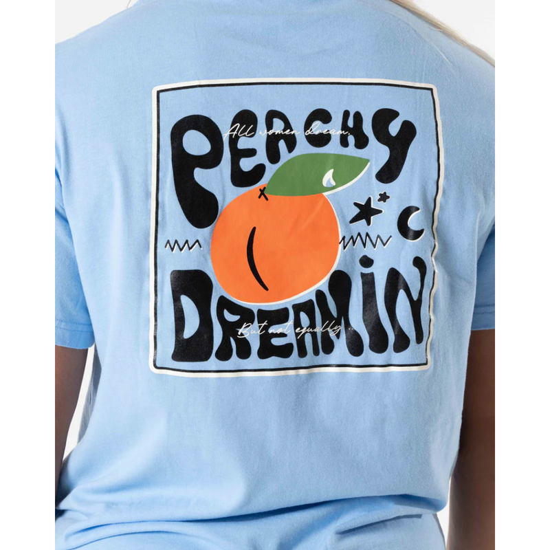 Peachy T-shirt - Blue-Naisten pitkähihaiset ja hupparit-Relode-S-Aminopörssi