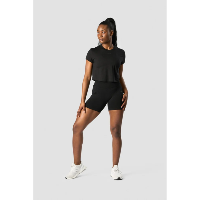 Rush Cropped T-shirt Black-Naisten lyhythihaiset ja topit-ICANIWILL-XS-Aminopörssi