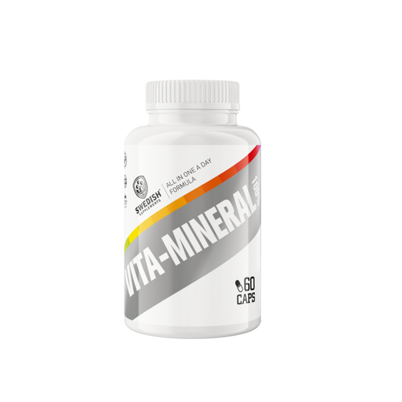 100% Vita-Mineral, 60 kaps.-Monivitamiini-Swedish Supplements-Aminopörssi