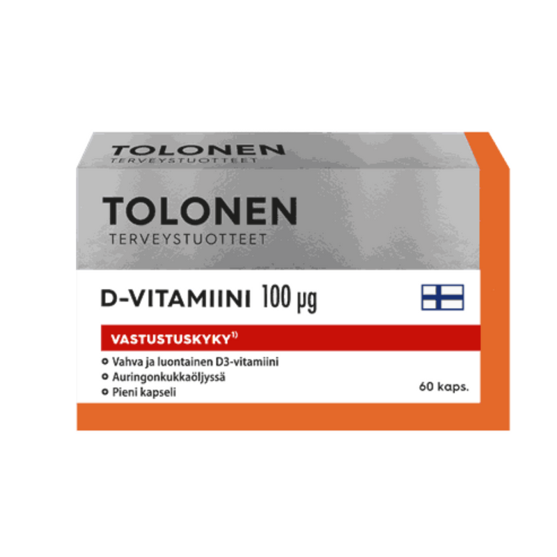 D-vitamiini 100 ug, 60 kaps.-Yrttivalmiste-Tri Tolonen-Aminopörssi