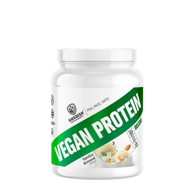 Vegan Protein Deluxe, 750 g-Kasviproteiinisekoitus-Swedish Supplements-Vanilla Almond-Aminopörssi