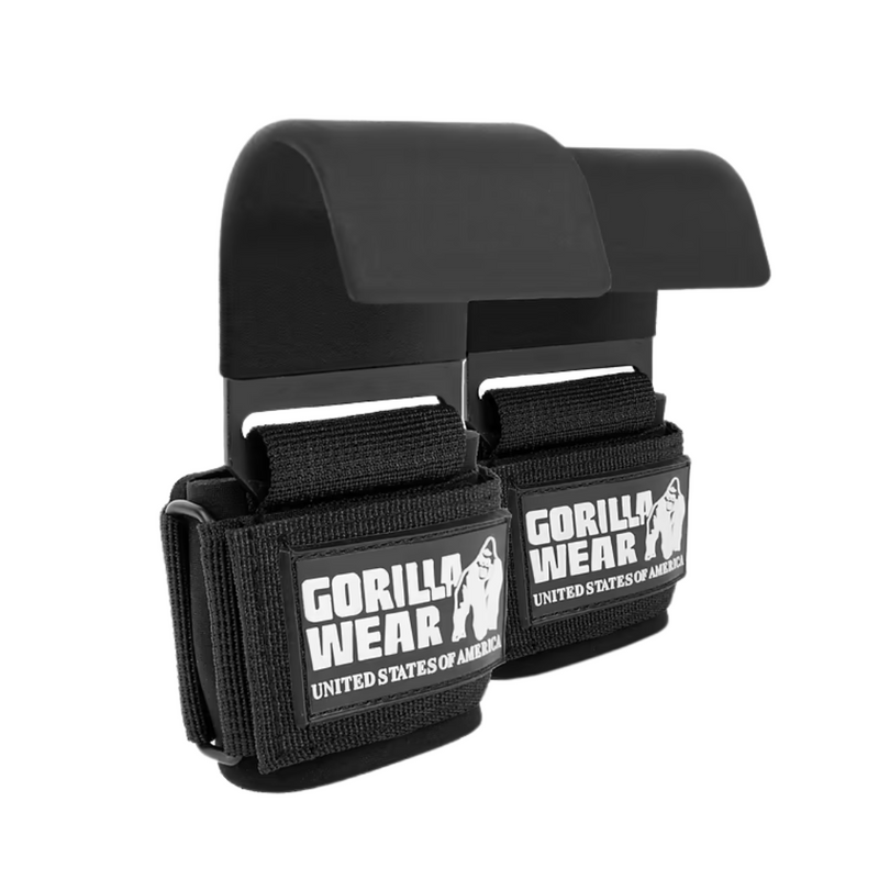 Weight Lifting Hooks, black/white vetoremmikoukku-Vetoremmikoukku-Gorilla Wear-Aminopörssi