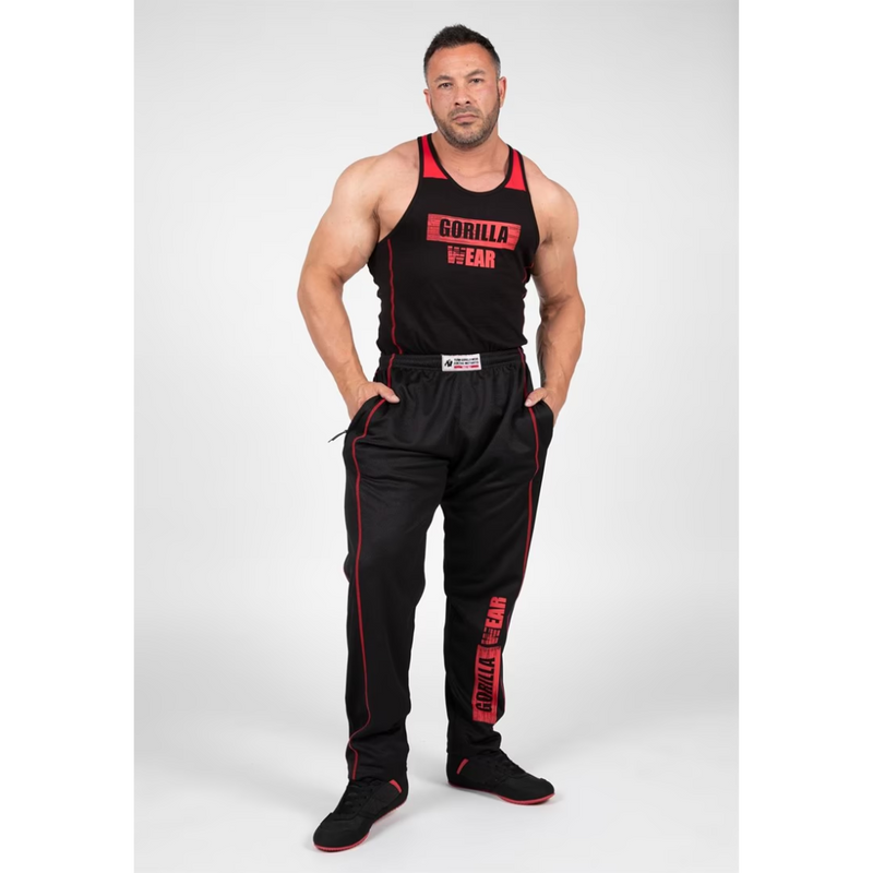 Wallace Mesh Pants, Black - Red-Miesten housut-Gorilla Wear-S/M-Aminopörssi